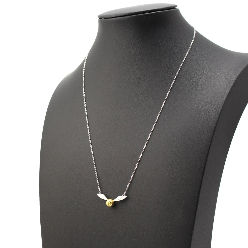 925 Sterling Silver Golden Snitch Pendant Necklace