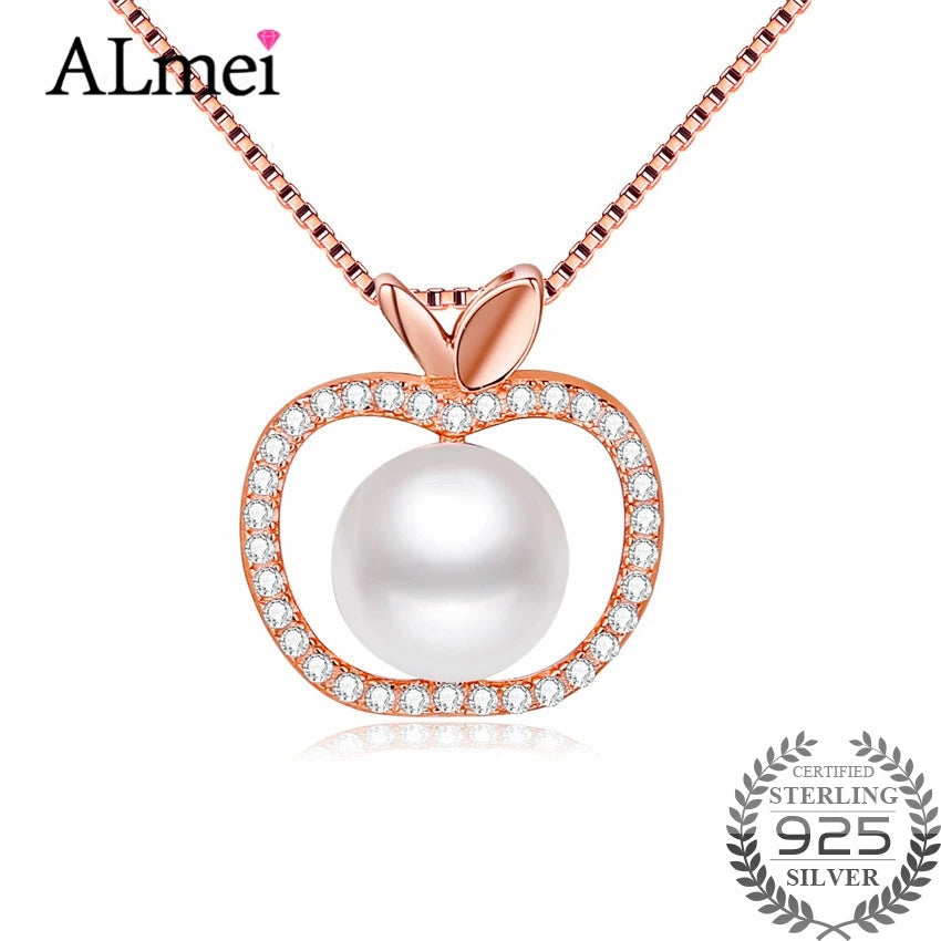 Freshwater Pearl Apple Pendant Genuine 925