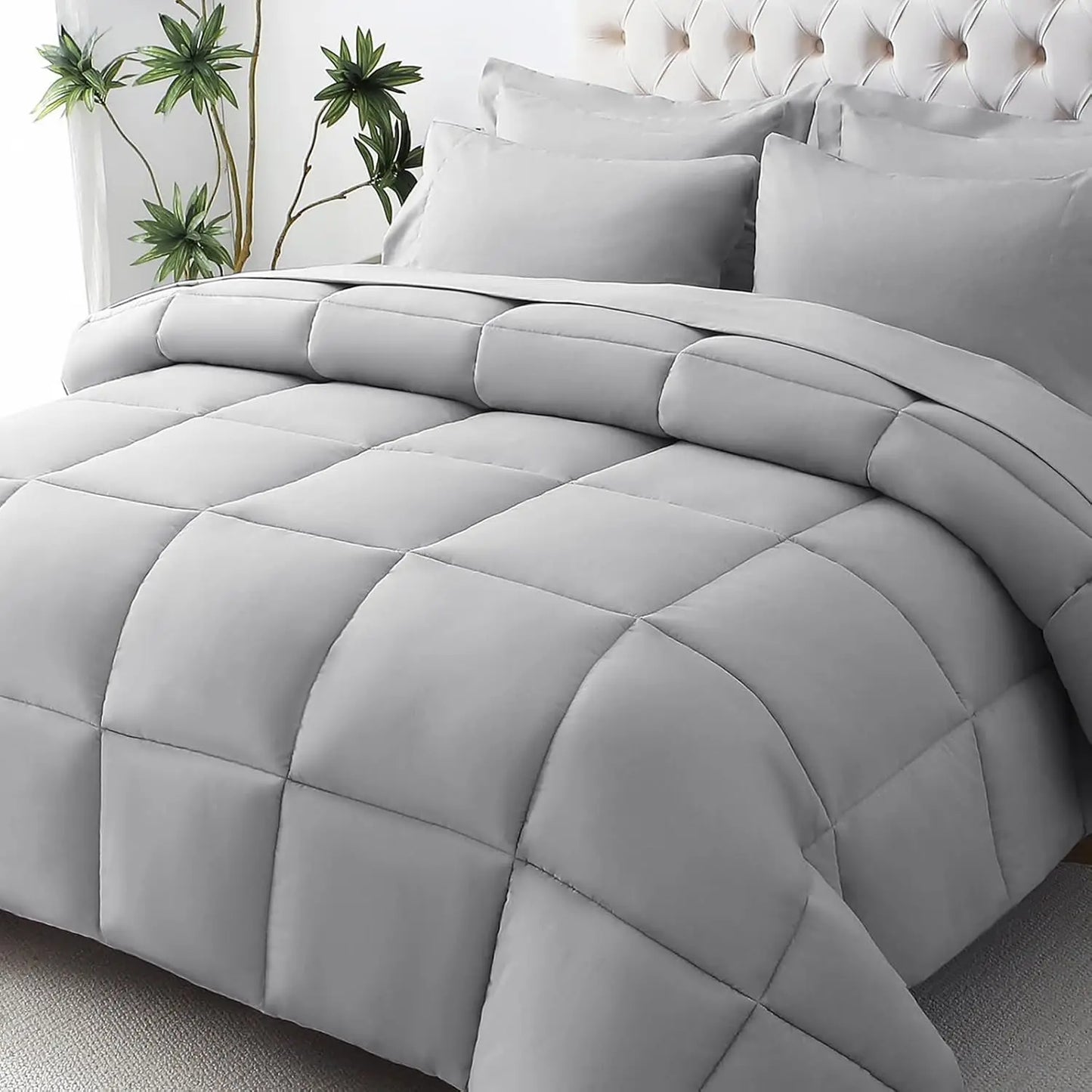 Comforter Set, 7-Piece Bed in a Bag Queen,  Goose Down Alternative,  Sheets & Pillowcases