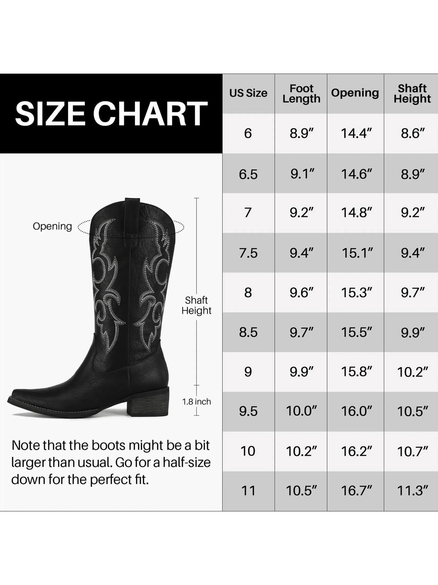 Black Cowboy Boots for Women