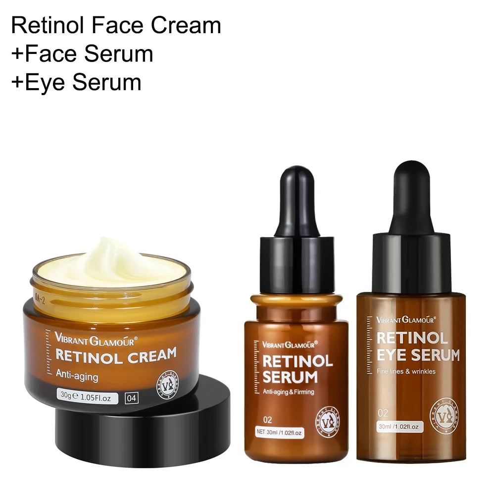 Retinol Face Cream+Facial Serum+Eye Serum