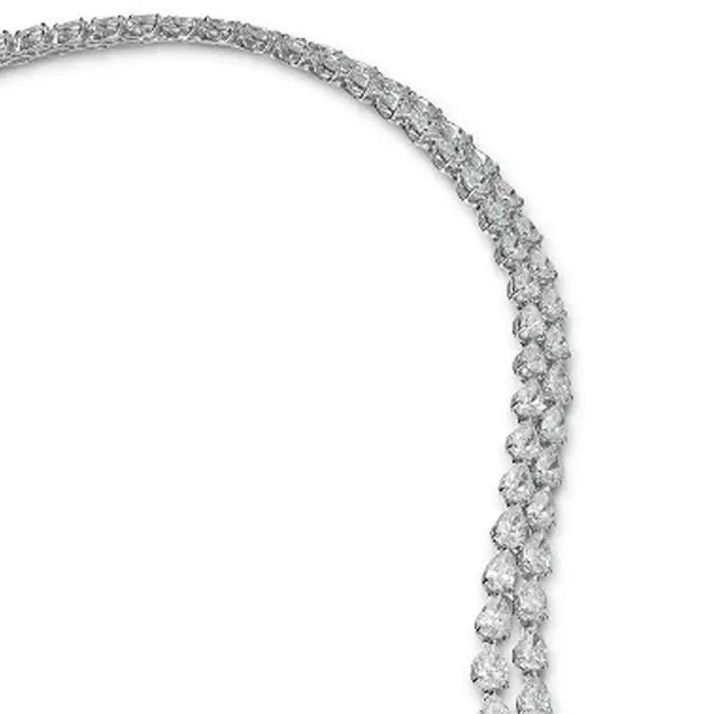 Stonefans Zircon Double Layer Open Necklace