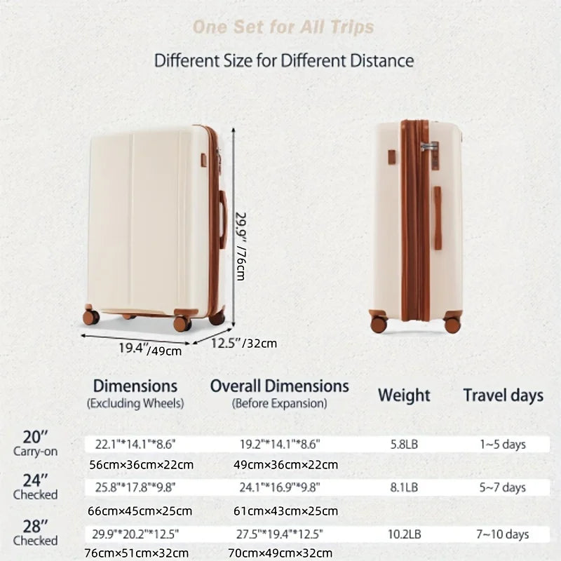 Luggage Sets 4 Piece, Expandable