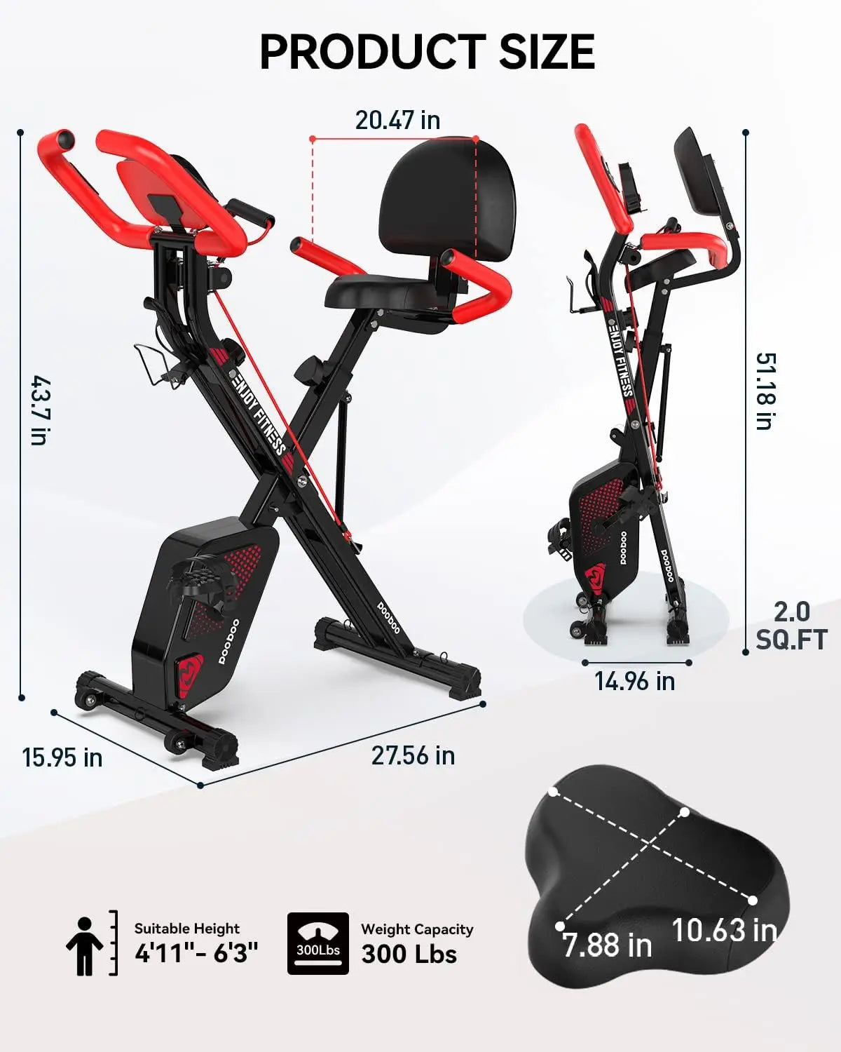 Foldable Fitness Stationary Bike Machine