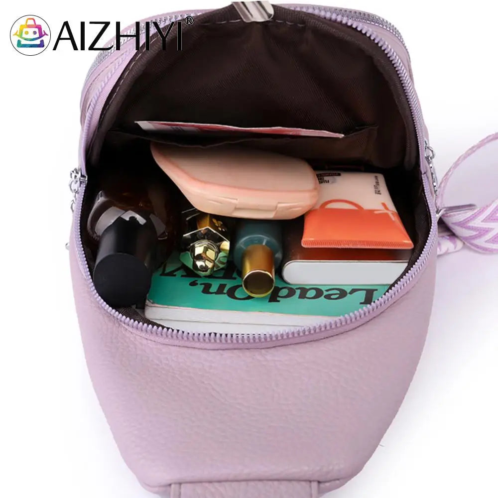 PU Leather Messenger Bag Fashion Solid Color Crossbody