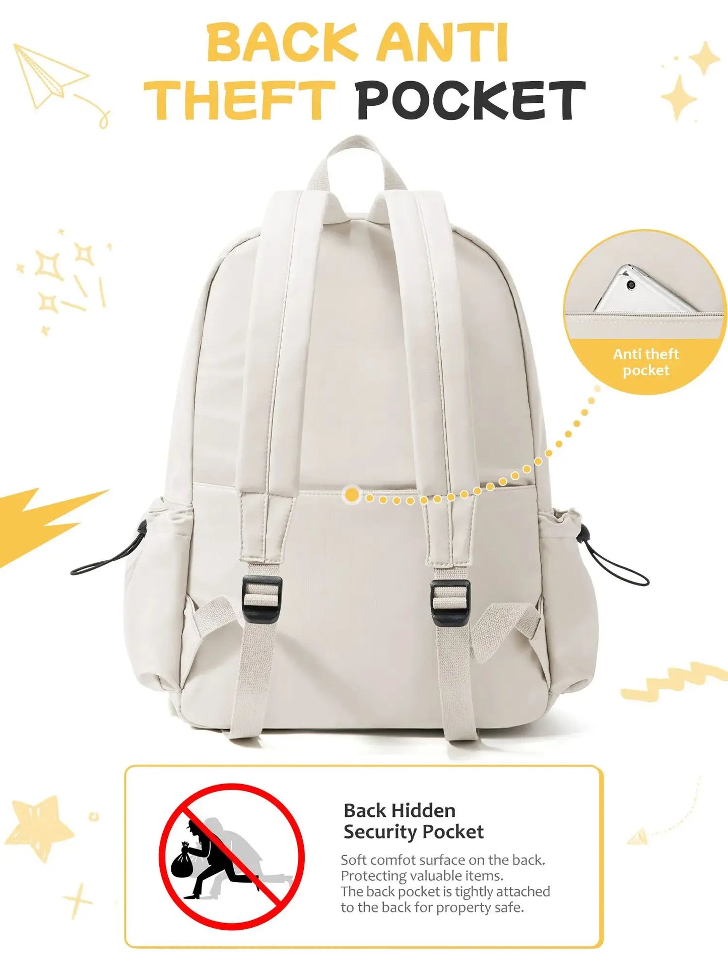 Lightweight School Backpack for Women Men, Waterproof Backpack