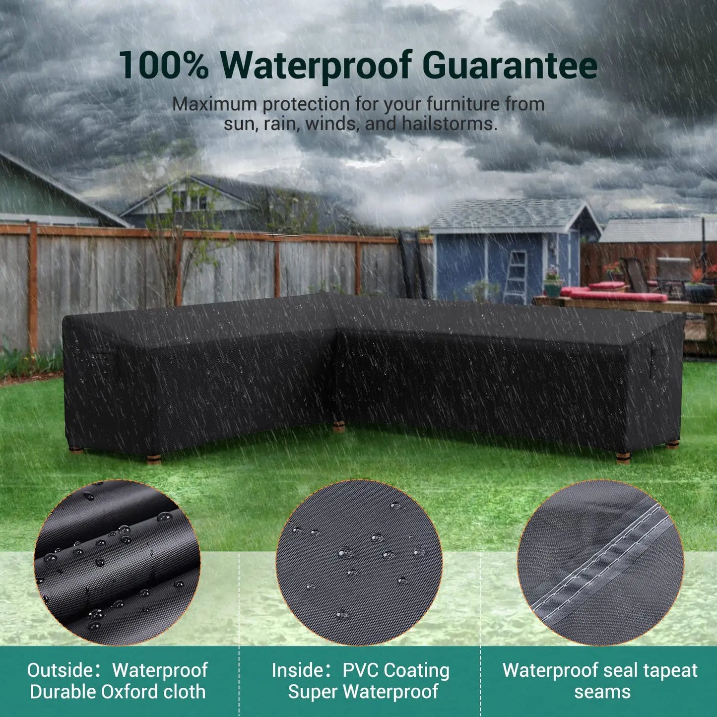 420D Garden Furniture Cover L Shape Corner Heavy Duty Waterproof