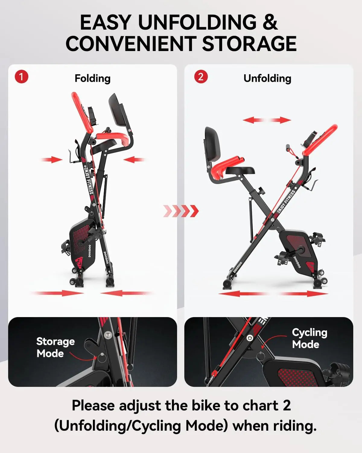 Foldable Fitness Stationary Bike Machine