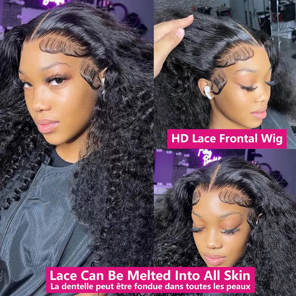 13x4 Hd Kinky Curly Lace Frontal Human Hair Wigs