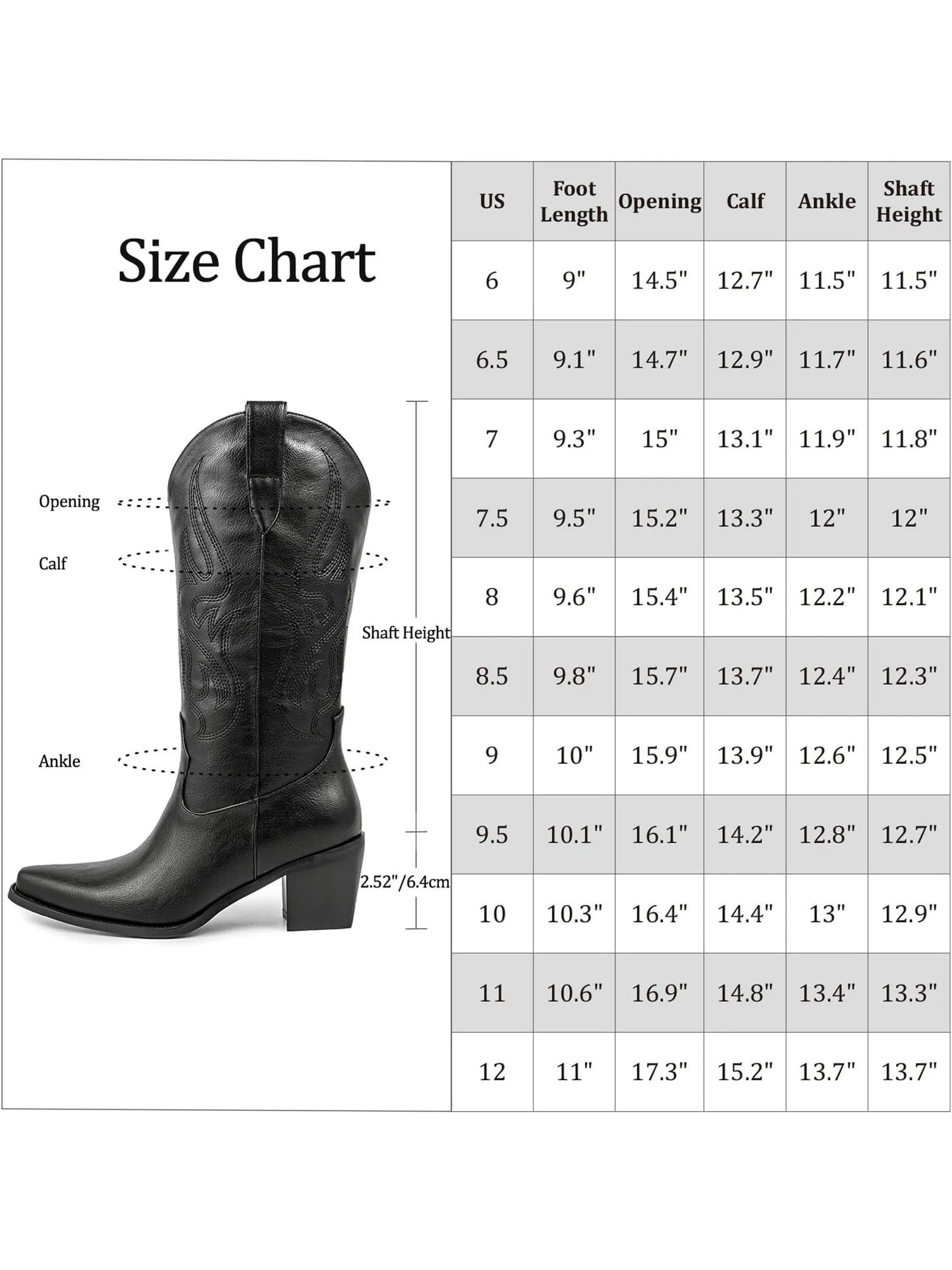 Cowboy Boots for Women - Mid Calf