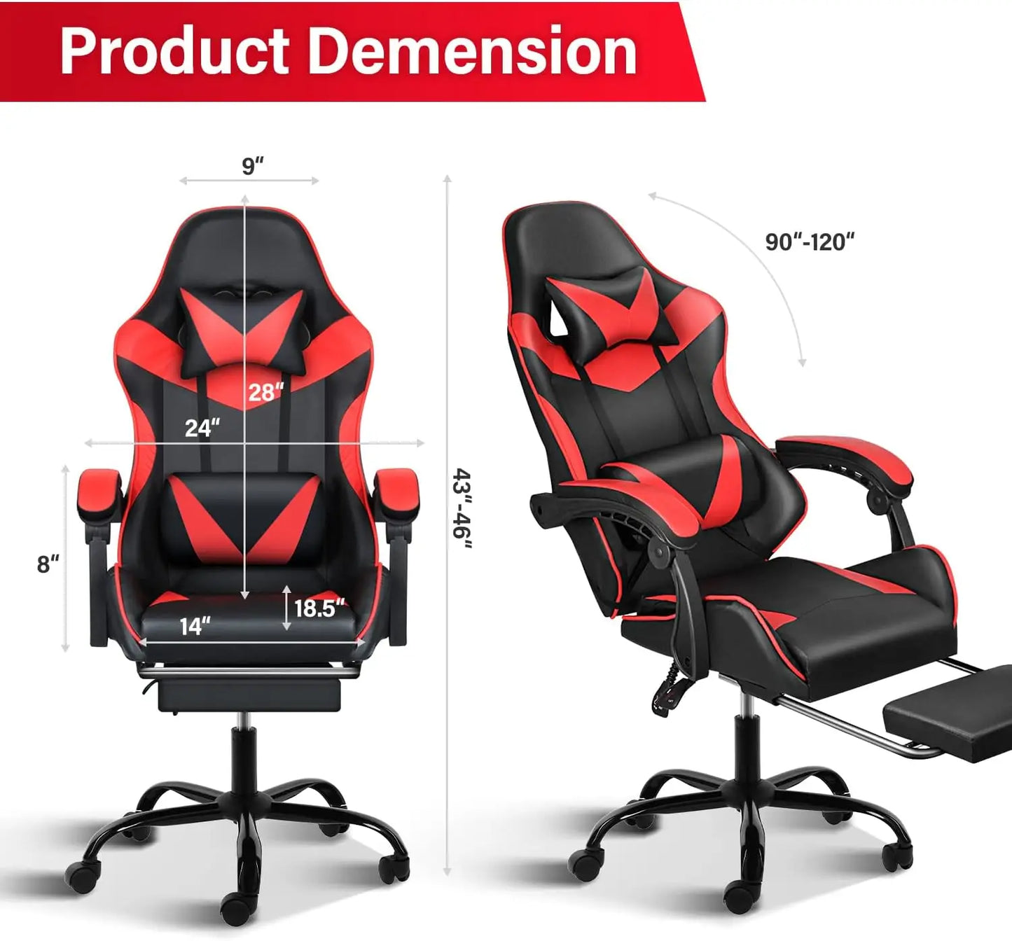 Gaming Chair, Backrest, Seat  Adjustable Swivel Recliner