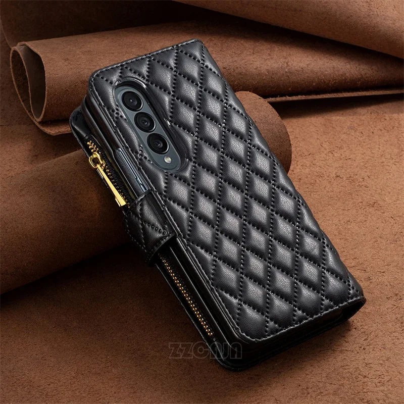 Luxury Card Slots Wallet For Samsung Galaxy Z Fold 6 4 5G Case Leatherl