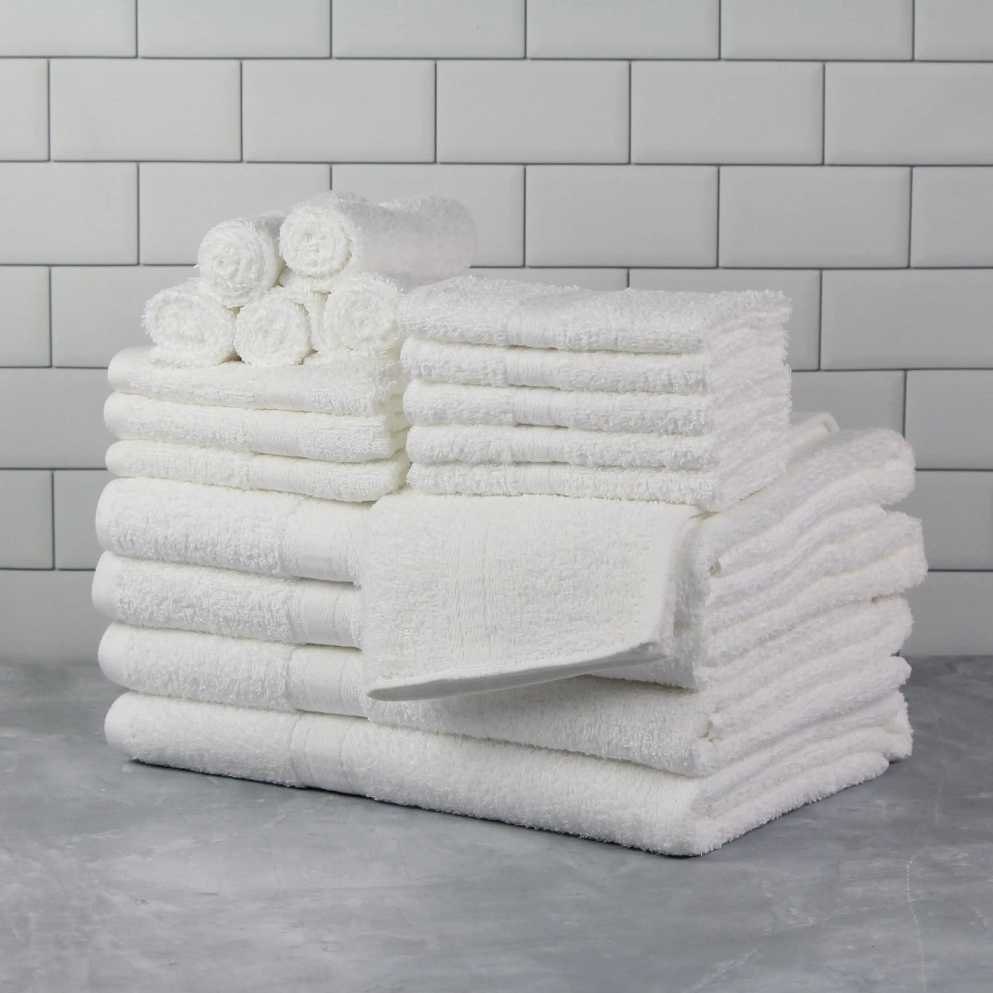 Solid 18-Piece Bath Towel Set