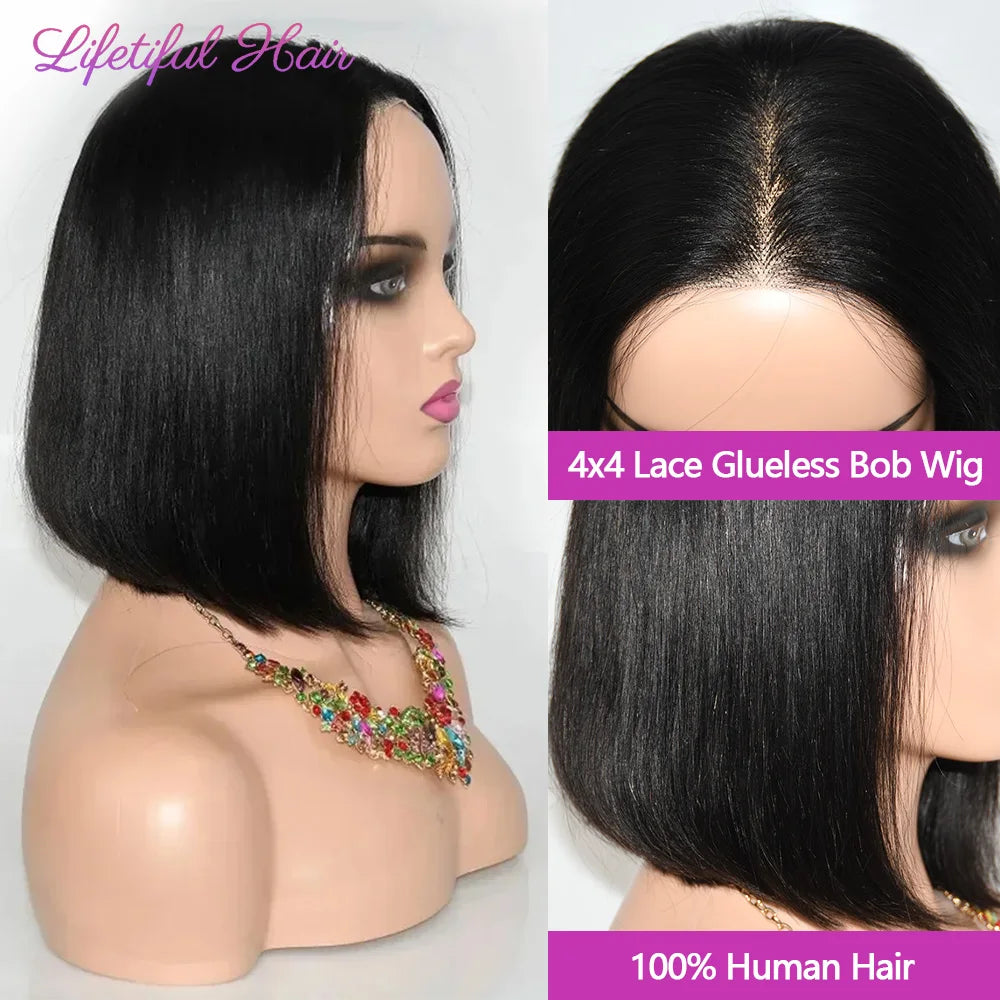 Glueless Bob Wig Human Hair Ready To Wear