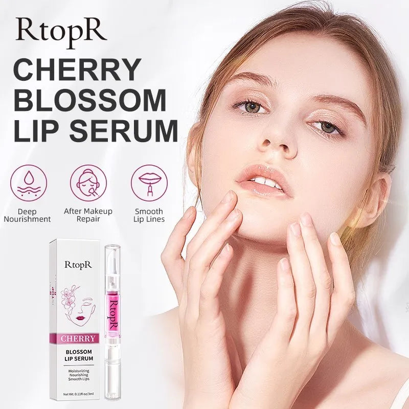 Cherry Blossom Lip Serum Mask Dry Crack Peeling Repair