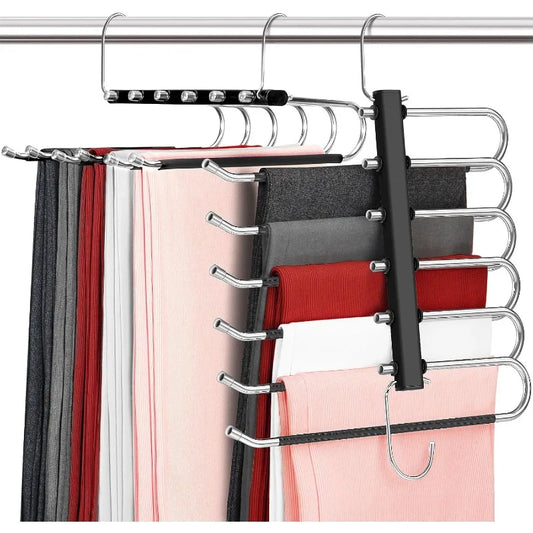 Pants Hangers Space Saving - 2 Pack 6 Tier