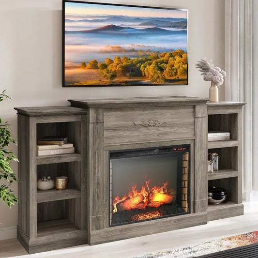 Modern 70" Electric Fireplace Heater