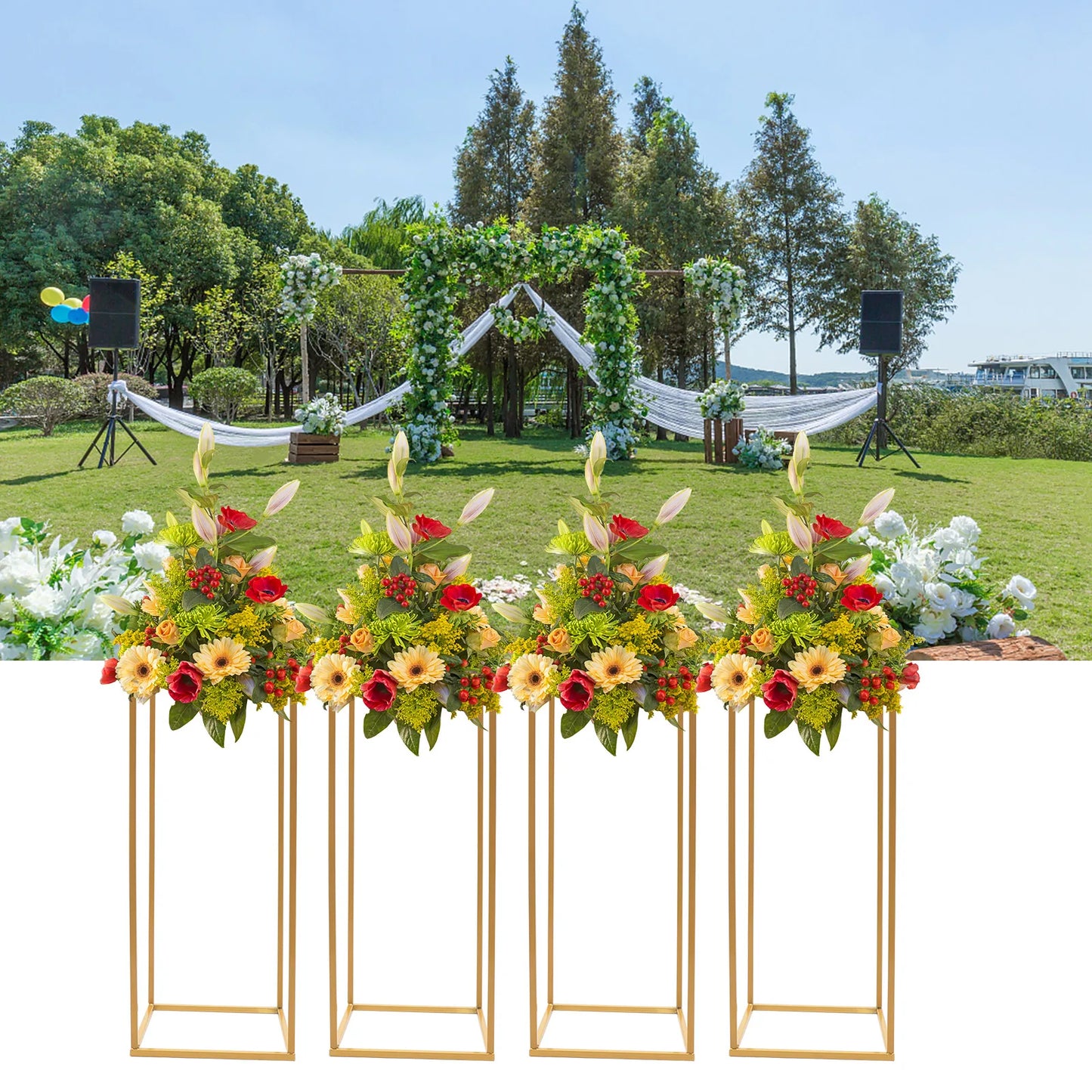 4 Pcs Metal Flower Stand Wedding C